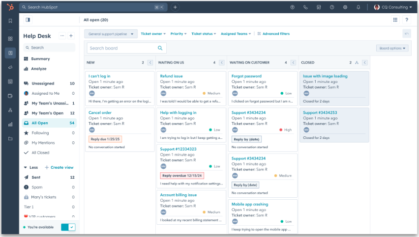 New help desk layout option